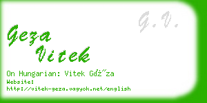 geza vitek business card